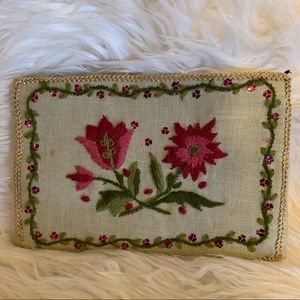 Cute Vintage Embroidered Clutch